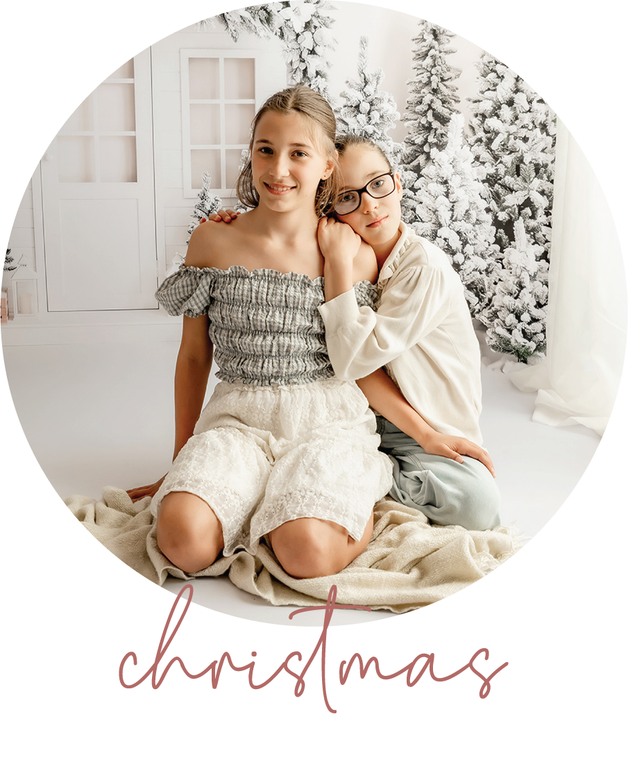 christmas photo of two children
